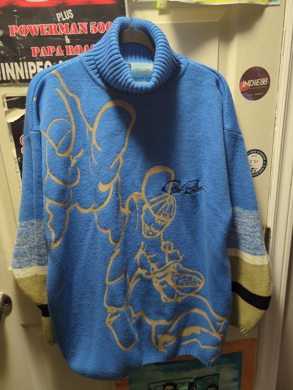 Vintage Raw Blue Collective System Urban Graffiti Sweater Baby Blue XL Y2K Rap